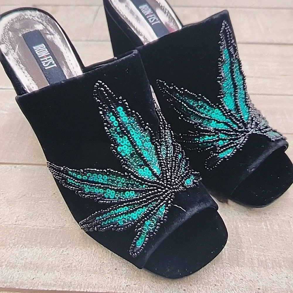 IRON FIST MARY JANE SLIDE HEEL BLACK SIZE 7 - Picture 4 of 15